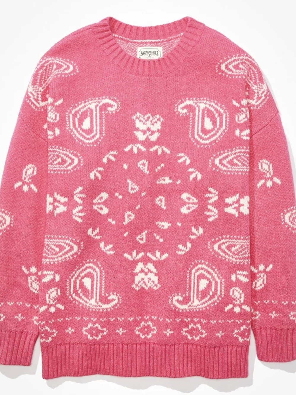 AE Bandana Print Crewneck Sweater NWOT Size XS